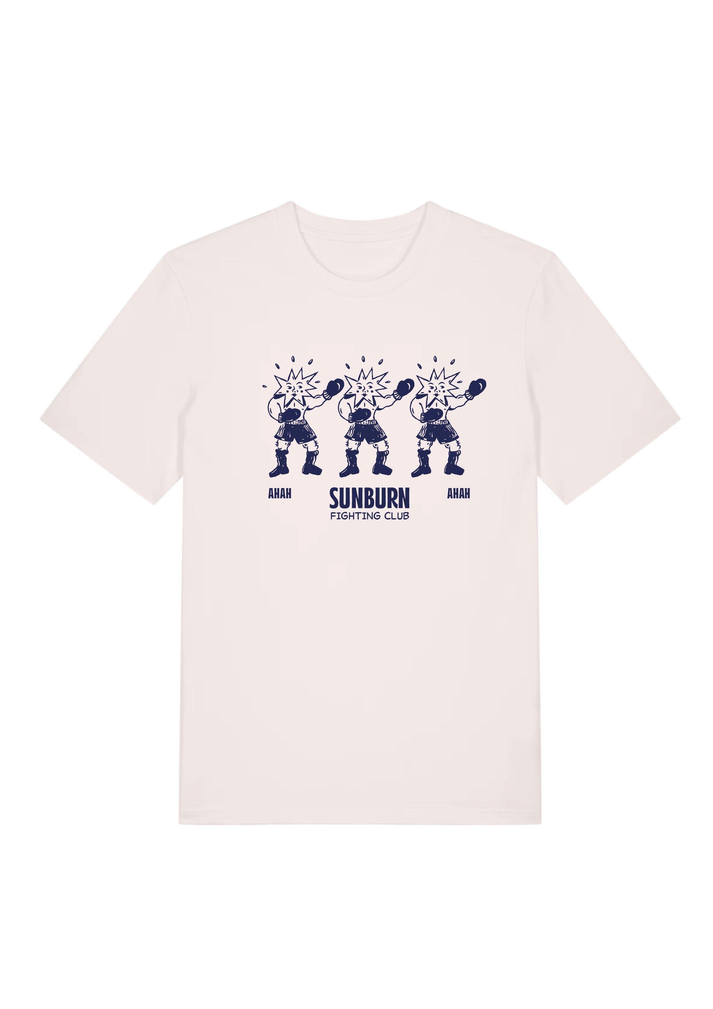 t-shirt Sunburn fighting club blanc vintage